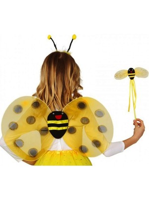 MegaSepet Gösteri Arı Kostüm Seti – Çocuklar Için Kanat, Taç ve Asa Aksesuarı