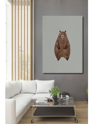 Teona Ahşap Dekoratif Ahşap Dikdörtgen Tablo Sevimli Ayı