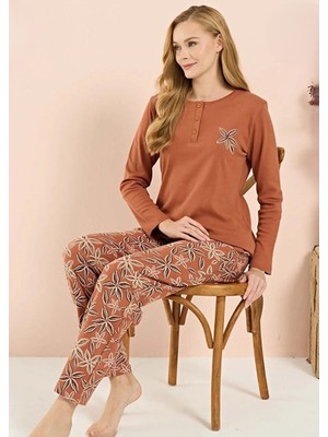 Over Sleep Interlok Uzun Kollu Kadın Pijama Takımı