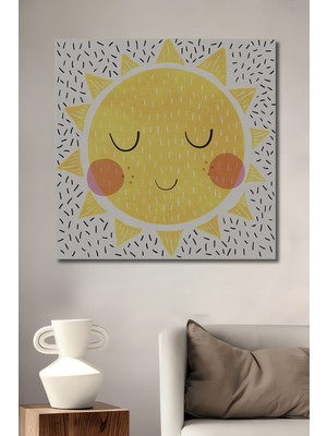 Teona Ahşap Dekoratif Ahşap Dikdörtgen Tablo Mutlu Güneş