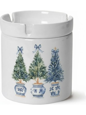 Sartre Art "blue Blanc Serisi" Çam Ağaçları Tasarımlı Kokusuz Söndür At Küllük Kül Tablası