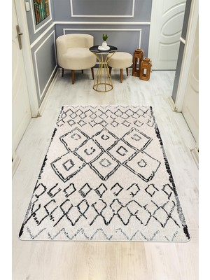 Dolce Mariee Etnik Desen Dijital Baskı Kaymaz Taban Halı H0001