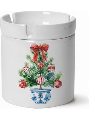 Sartre Art "blue Blanc Serisi" Noel Ağacı  Tasarımlı Kokusuz Söndür At Küllük Kül Tablası