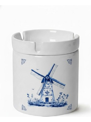 Sartre Art "blue Blanc Serisi" Yel Değirmeni  Tasarımlı Kokusuz Söndür At Küllük Kül Tablası