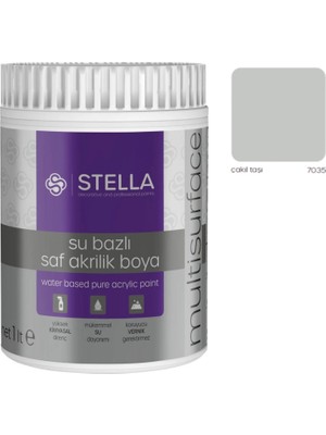 Stella Su Bazlı Saf Akrilik Boya (Çakıl Taşı RAL-7035) - 1 Litre