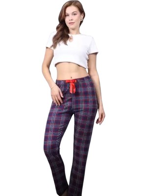 AK-SA-STR Pijama Altı Modal  Ring Viskon Kumaş-Ekose Desenli