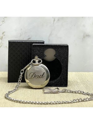 Soi Home Özel Kutulu Dad (Baba) Gümüş Köstekli Saat ALK4673