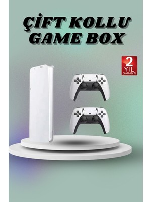 AK-SA-STR Game Box 3D Çift Oyun Kollu 4K Hd Ekran 20000'DEN Fazla Oyun Seçeneği 2.4g Kablosuz