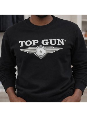 Top Gun Nakıslı Sweat Sıyah