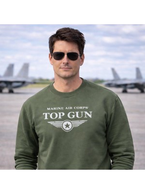 Top Gun Baskılı Sweat Hakı