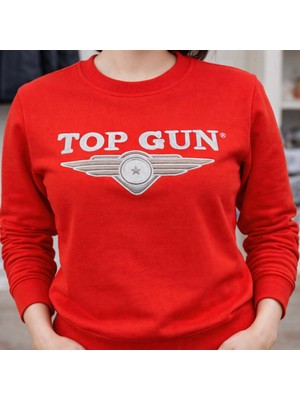 Top Gun Nakıslı Sweat Kırmızı