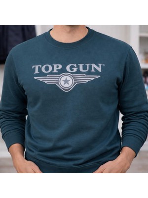 Top Gun Nakıslı Sweat Petrol