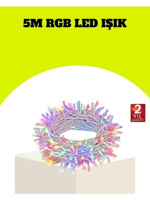 Zero Land Storozal Enerji Tasarruflu Şeffaf Kablo 5 M 50 LED Dekor Işık