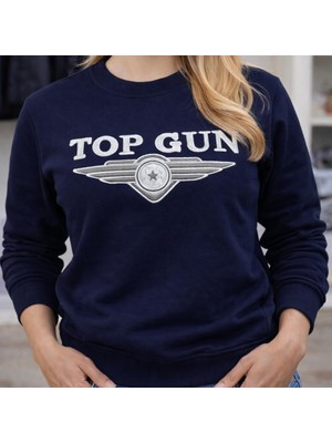 Top Gun Nakıslı Sweat Blu