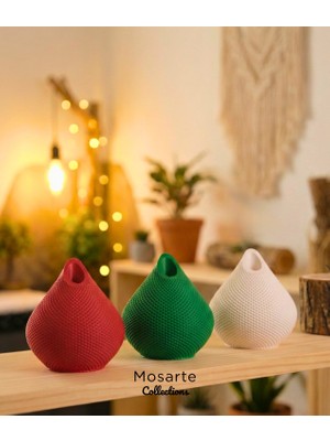 Mosarte Damla Formlu Modern Dekor Vazosu 3D Doku Yüzeyli 3'lü