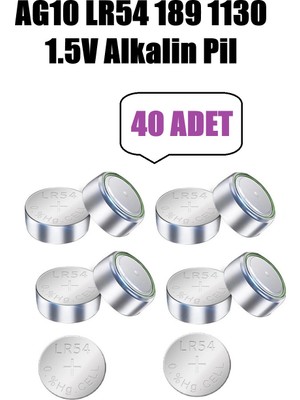 Derwell 40 Adet 40'lı AG10 1131 SG10 389 189 LR54 4 Kartel Düğme Pil Hesap Makinesi/terazi/saat/oyuncak/garaj Pili Yuvarlak Pil