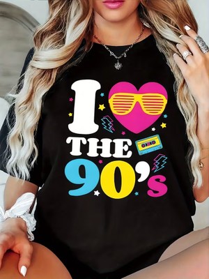 Eymora 90'lar Grafik Baskılı Tişort