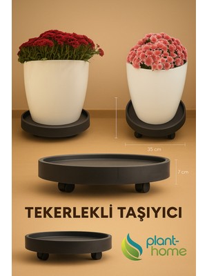 Plant Home Power Mix 35 cm Tekerlekli Saksı Altlığı – Ağır Yük Taşıyıcı, Saksı - Damacana - Hava Temizleyici - Tüp