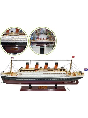 Dünyadan Hediyeler Titanik LED Işıklı Ahşap Model 60CM Titanic Gemi Koleksiyon U60