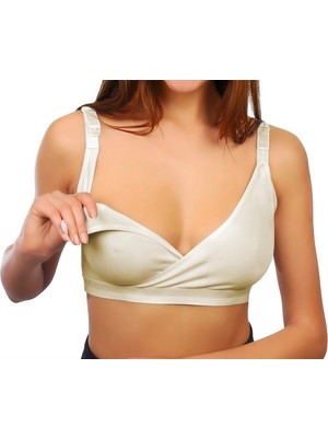 Sema Baby Kruvaze Emzirme Sütyeni Ekru 100 Beden