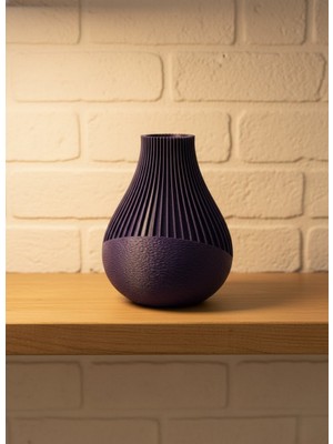 Zero Land Storozal Mor Çizgili Dekoratif Vazo 11 cm Modern Tasarım Aksesuar