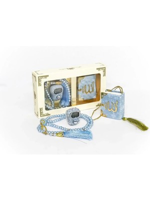 Begün 3'lü Hediye Seti... Mini Kur'an, Kaliteli Inci Tesbih, Taşlı Zikirmatik...karışık Renk...