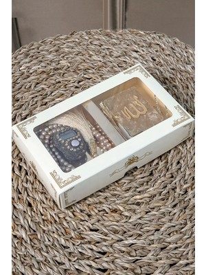 Begün 10 Adet 3'lü Hediye Seti... Mini Kur'an, Kaliteli Inci Tesbih, Taşlı Zikirmatik...karışık Renk...