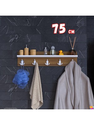 Modilayn Kedi Serisi 5’li Banyo Askısı Seti | 71,4X18CM 15 Kancalı Raflı Düzenleyici Yer Tasarrufu.