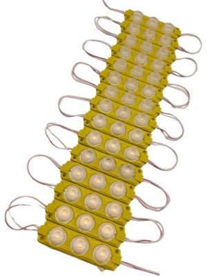 Powerr Led Aydınlatma 20 Adet 12 Volt 3 Watt 3 Lensli Amber 3030 Smd LED Modül IP65