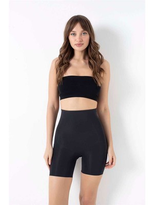 Beruflic Kadın Mikro Kumaş Beli Yapıştırma Paçaları Silikon Bantlı Paçalı Sıkı Şort Korse