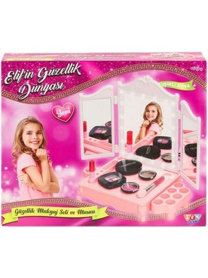 Kiddico Toys Elif'in Güzellik Dünyası Işıklı Ayna Makyaj Seti +6