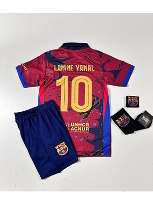 Candy Cup F.c B.a.r.c.e.l.o.n.a 2025/26 Yeni Lamine Yamal Özel Konsept Çocuk Forması 4'lü Set Armalı (10)