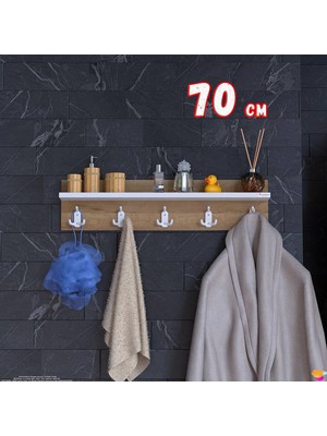 Modilayn Kedi Serisi  66,4X18CM 5’li Banyo Askısı Seti | 15 Kancalı Raflı Düzenleyici Yer Tasarrufu.