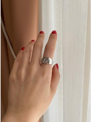 Nunu Takı Oval Taşlı Silver Yüzük