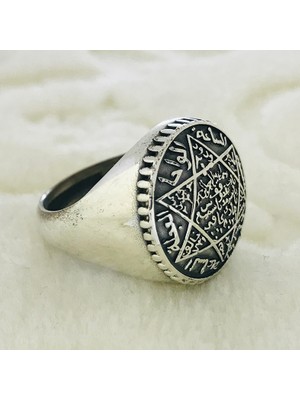 Canka Mührü Süleyman İşlemeli 925 Ayar Gümüş Erkek Yüzük