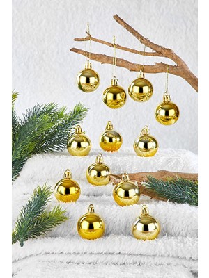 Yılbaşı Süsü Metalize Top Gold 4 cm 12'li