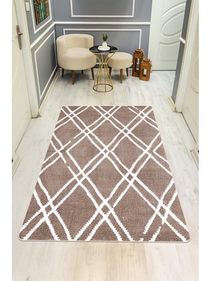 Dolce Mariee Etnik Desen Dijital Baskı Kaymaz Taban Halı H0011