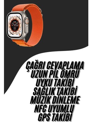 Ultra Max Kordon Kilitli Akıllı Saat Amoled Ekran Titreşimli Çağrı Cevaplayabilen