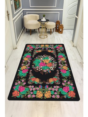 Dolce Mariee Vintage Desen Dijital Baskı Kaymaz Taban Halı H0008