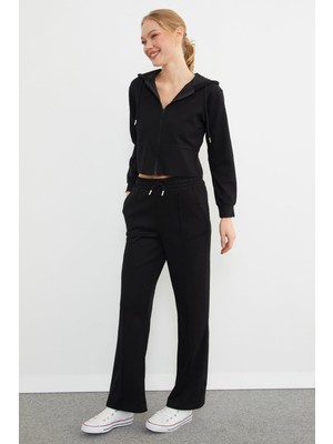 FullaModa Basic Kapüşonlu Çimalı Modal Eşofman Takımı