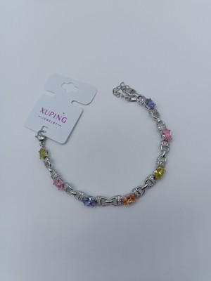 Lagül Aksesuar Xuping 14K Altın Kaplama Kararmaz Renkli Taşlı Silver Bileklik