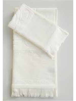 Mysoft Analı Kızlı - Krem - Etamin ve Kanaviçe Işlemelik Havlu