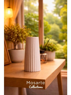 Mosarte Ribbed Yivli Tasarım Modern Dekoratif Vazo