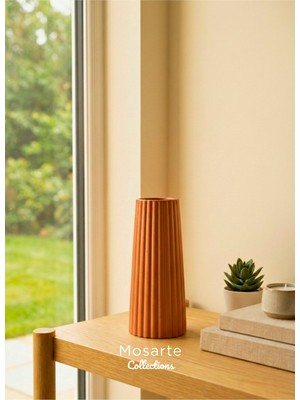 Mosarte Ribbed Yivli Tasarım Modern Dekoratif Vazo