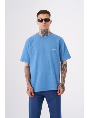 Machinist Erkek Basic Yıkamalı Relaxed Tişört Açık Mavi