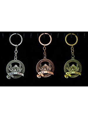 Metal Ayasofya Anahtarlık Yuvarlak Tasarım Dinç Store