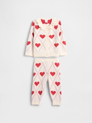 Gap Bebek Kırık Beyaz Volan Yaka Hırka Seti