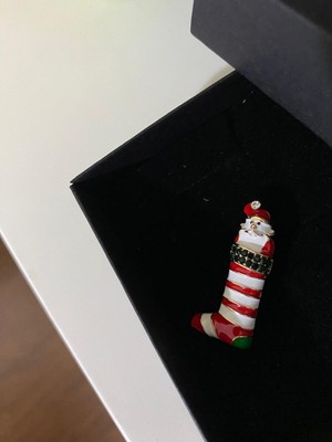 Pulinin Dükkanı Noel Baba, Geyik, Çam Ağacı, Köpek Figürlü Sevimli Yılbaşı Broşu, Yaka Iğnesi