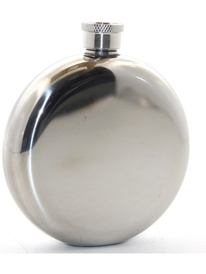Paslanmaz Çelik Yuvarlak 5 Oz Tekli Matara Çelik Renk Dinç Store