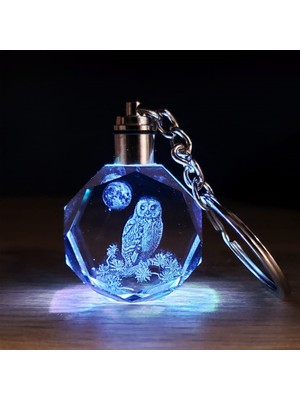 Baykuş Tasarımlı Işıklı Anahtarlık Dinç Store